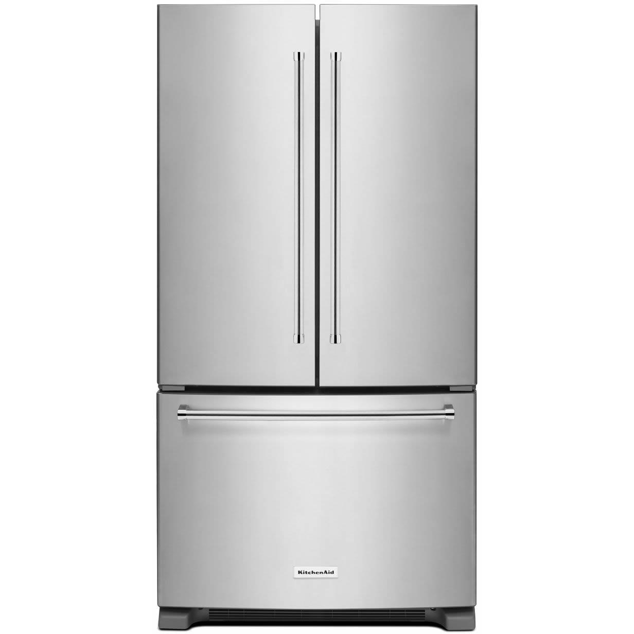 KitchenAid 36-inch, 20 cu. ft. French 3-Door Refrigerator with Interior Water Dispenser KRFC300ESS IMAGE 1