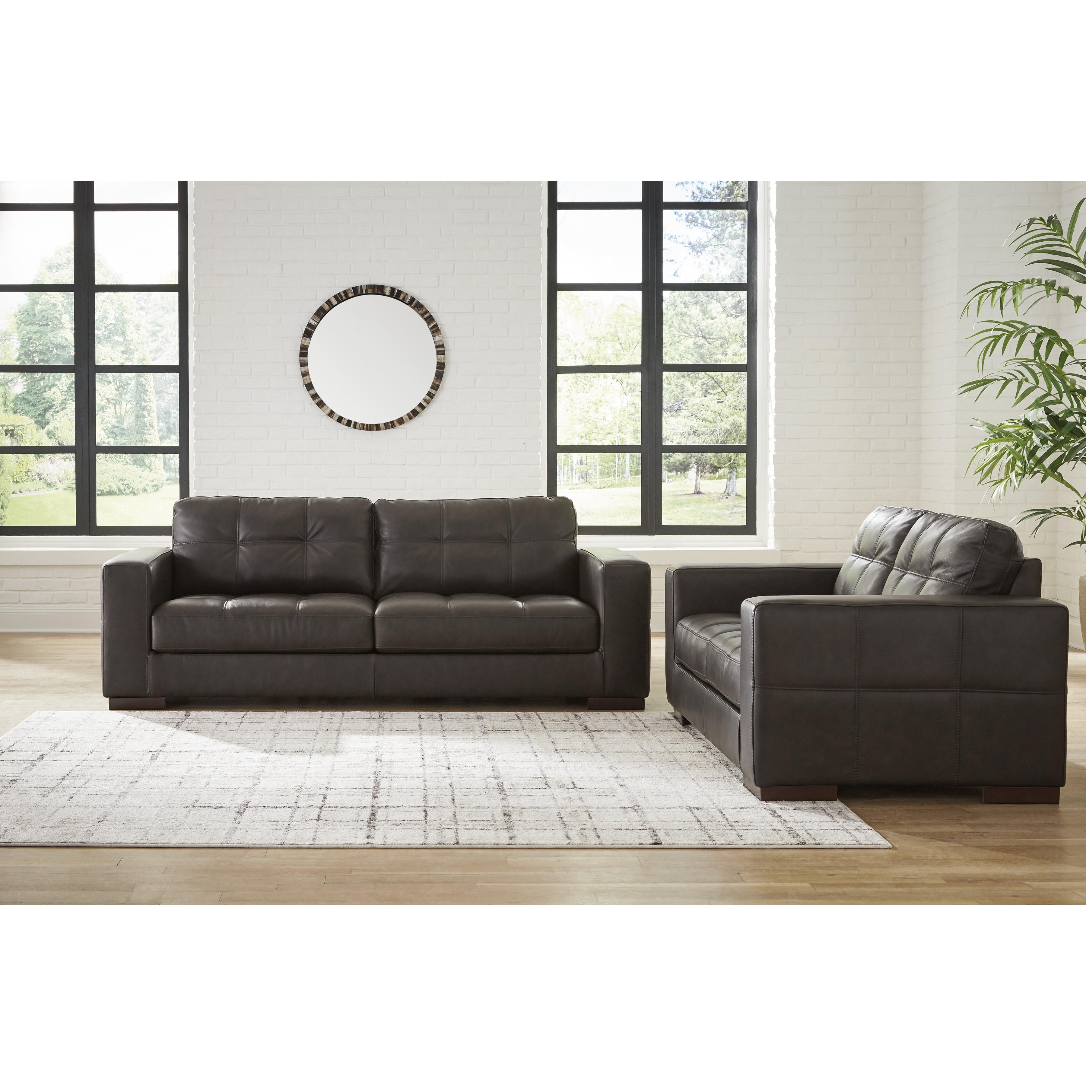 Signature Design by Ashley Luigi Stationary Leather Match Loveseat 5650635C IMAGE 6