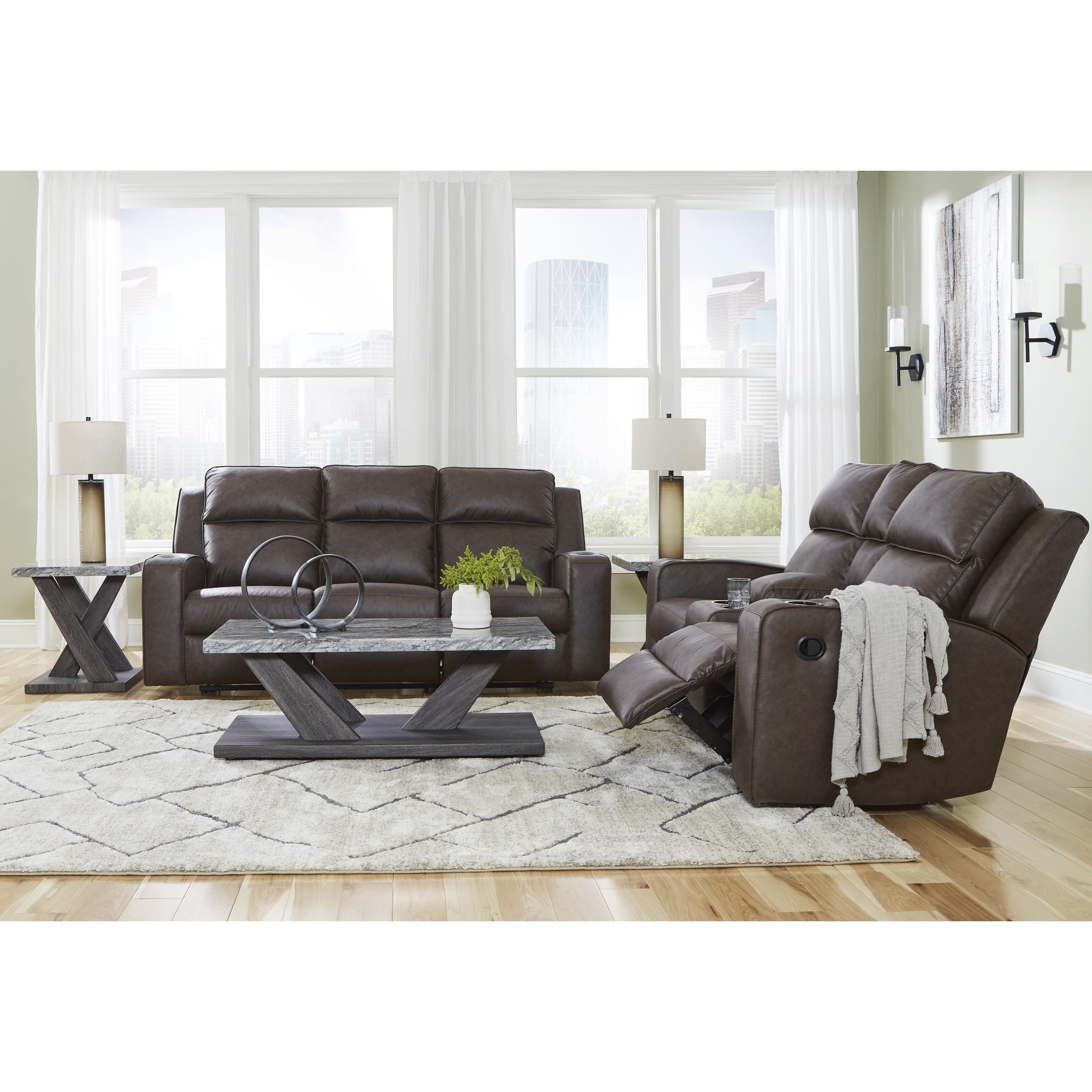 Signature Design by Ashley Lavenhorne Reclining Leather Look Sofa 6330689C IMAGE 15