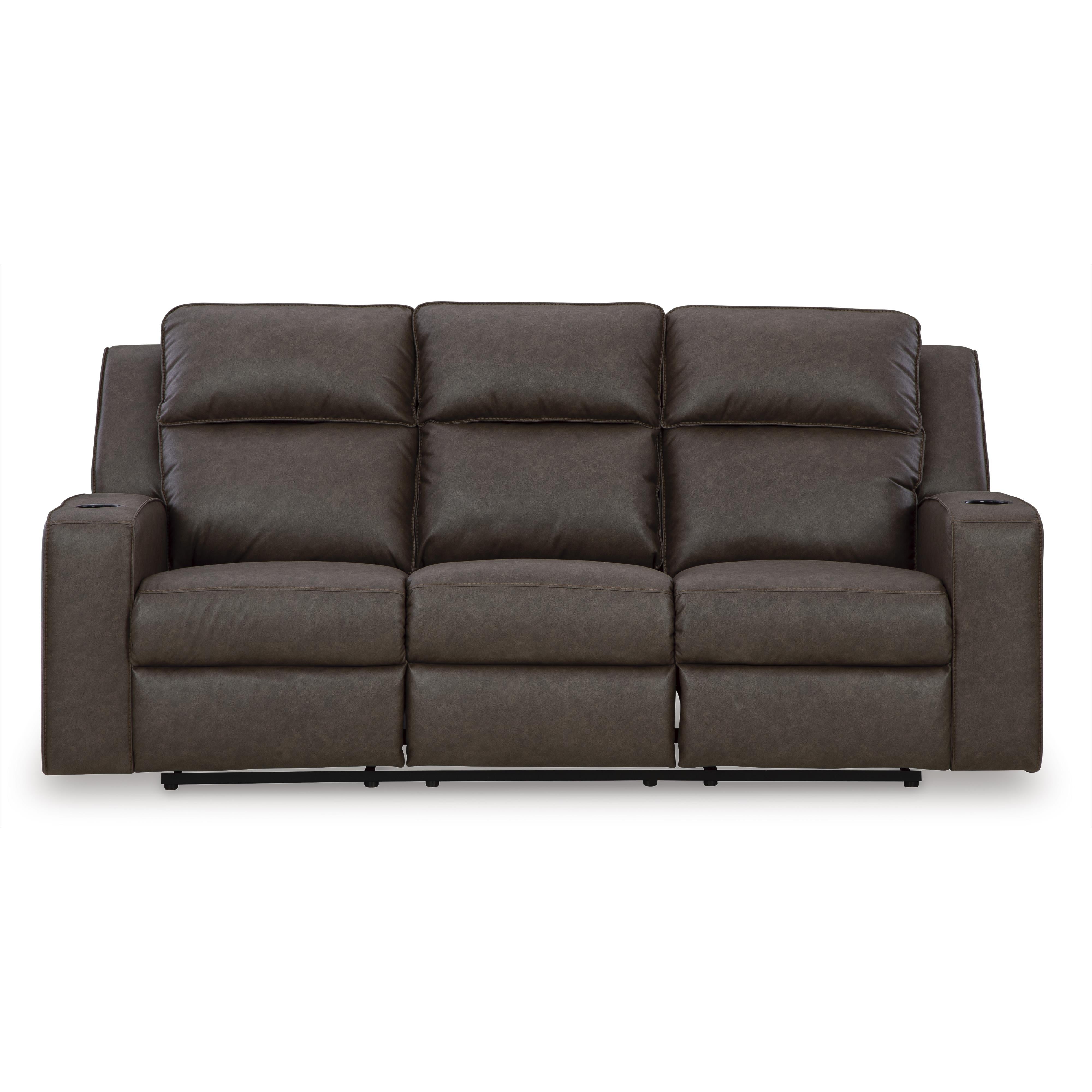 Signature Design by Ashley Lavenhorne Reclining Leather Look Sofa 6330689C IMAGE 3