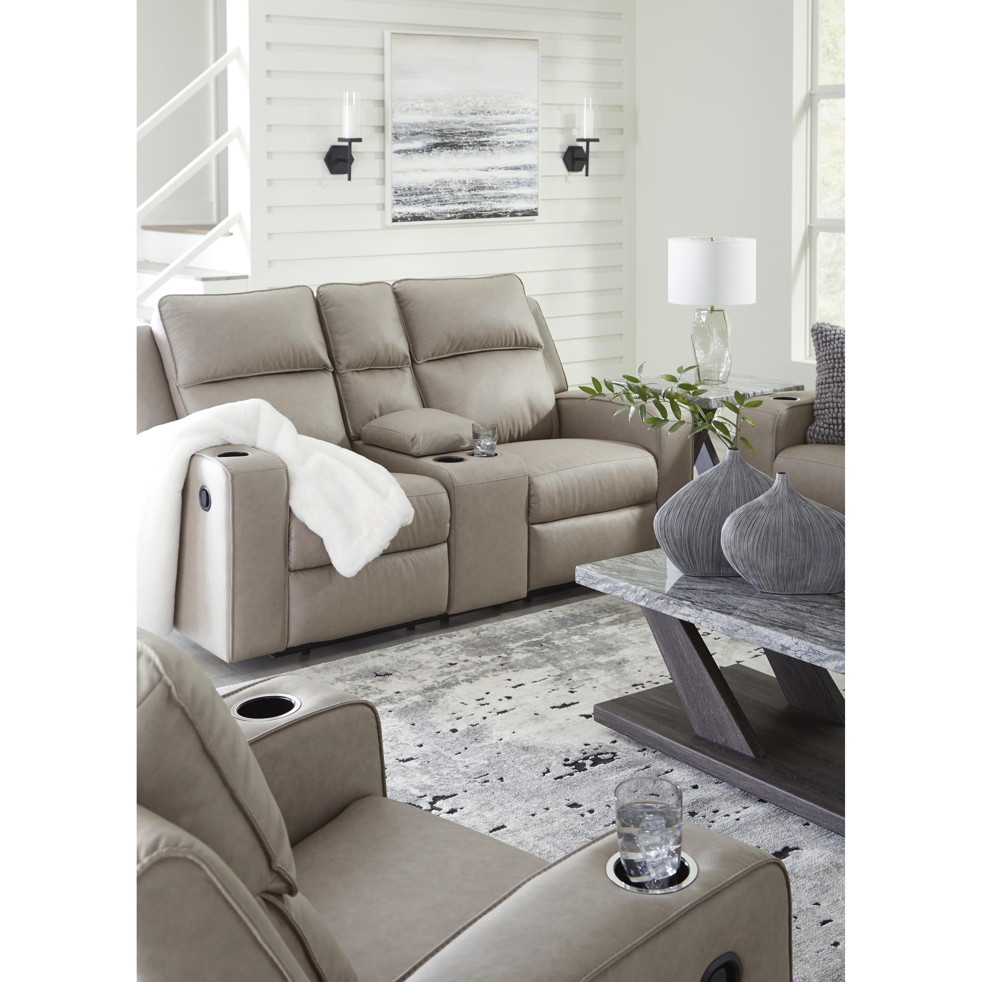 Signature Design by Ashley Lavenhorne Reclining Leather Look Loveseat 6330794C IMAGE 8