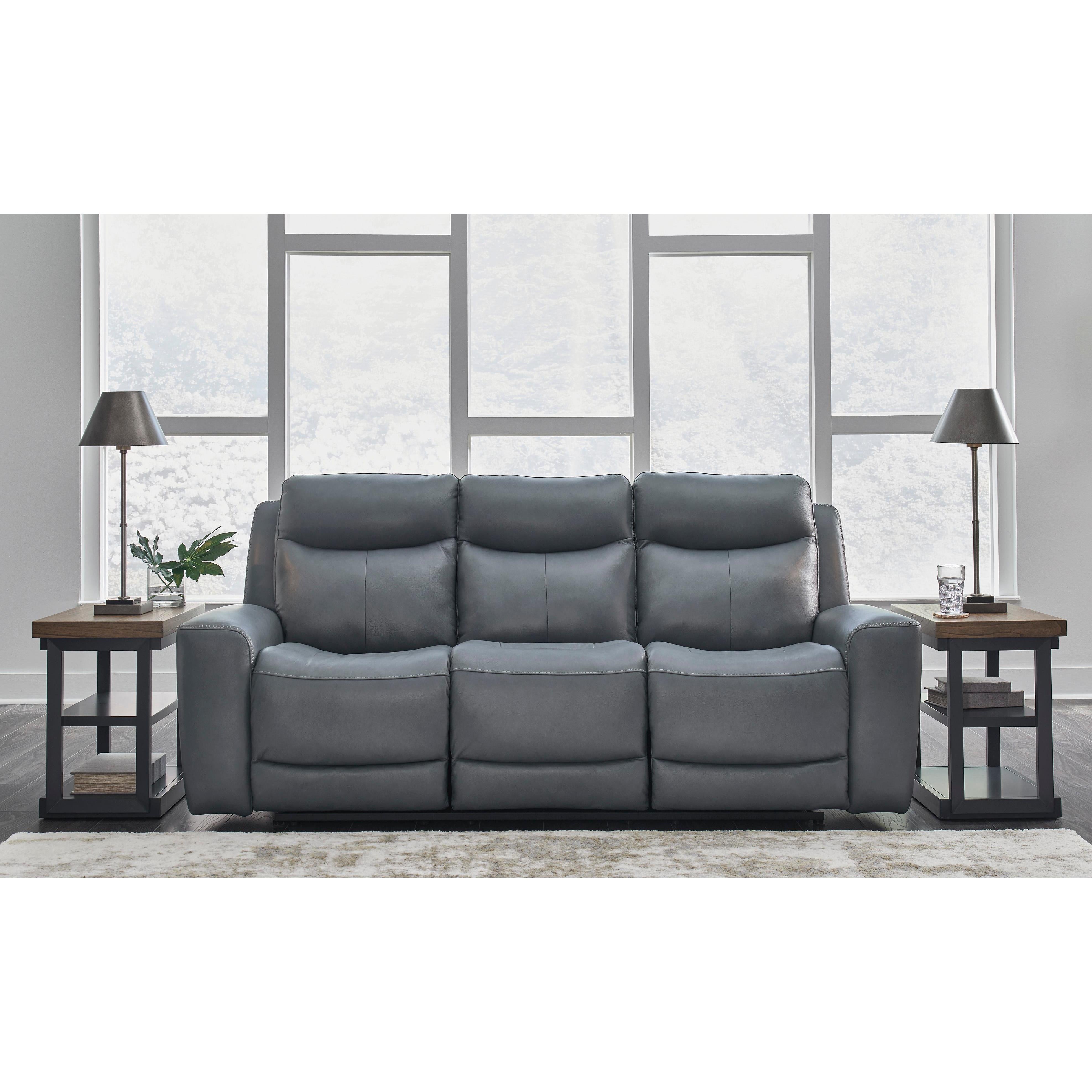 Signature Design by Ashley Mindanao Power Reclining Leather Match Sofa U5950415C IMAGE 6