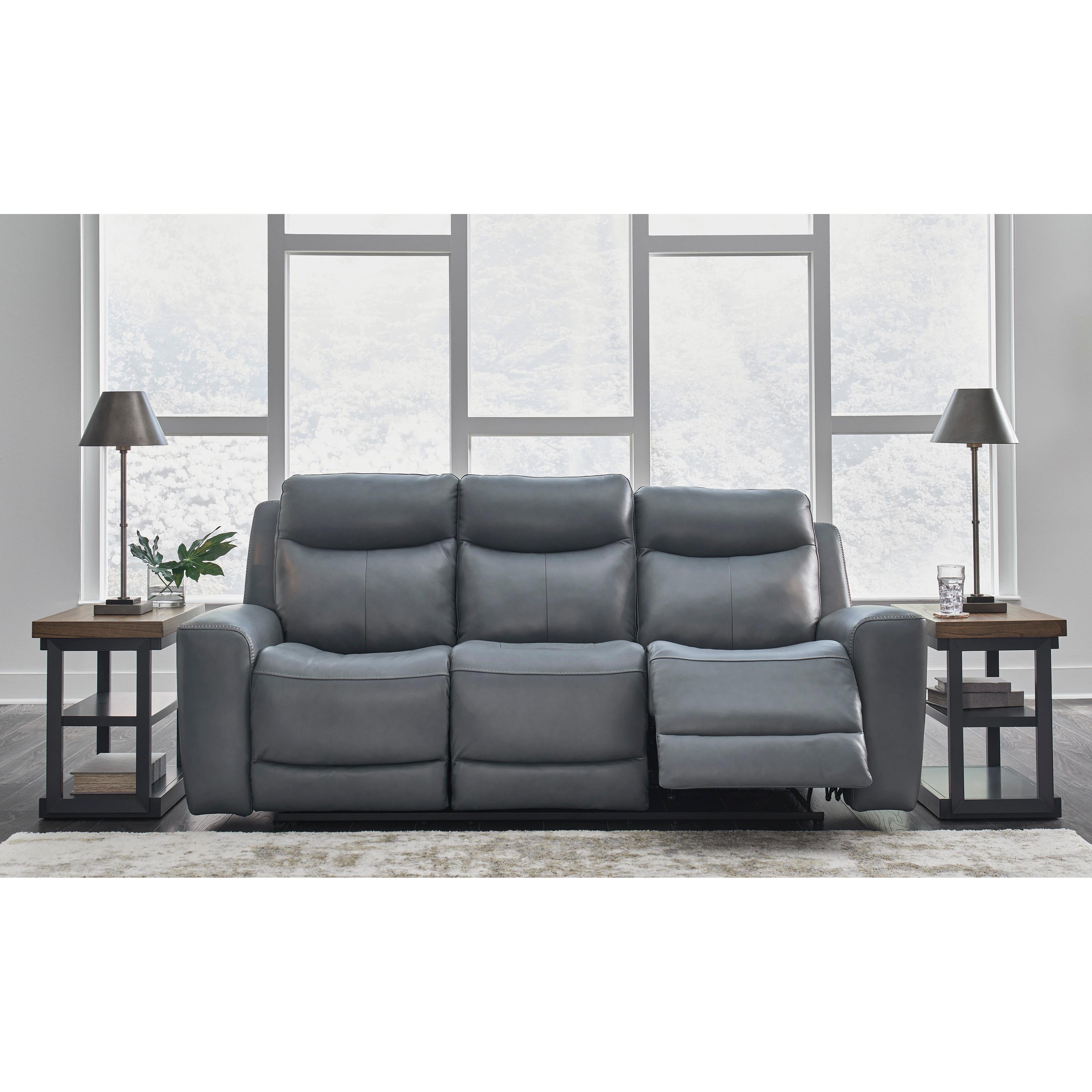 Signature Design by Ashley Mindanao Power Reclining Leather Match Sofa U5950415C IMAGE 7