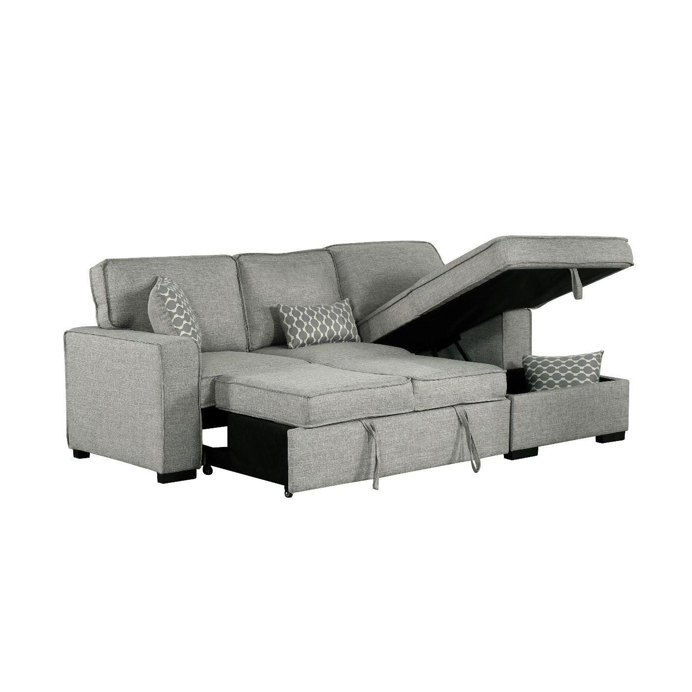 Primo International Bellissa 7 Fabric Sleeper Sectional Bellissa 7 2pc Sleeper Sectional - Knit Grey IMAGE 1