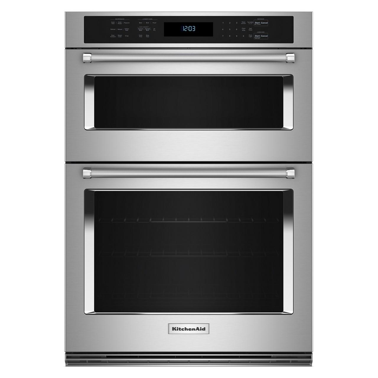 KitchenAid 27-inch, 5.7 cu. ft. Built-in Combination Wall Oven with Microwave with Air Fry KOEC527PSS IMAGE 1