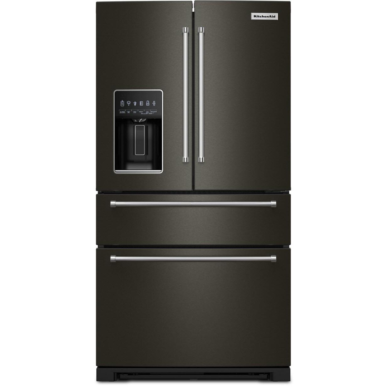 KitchenAid 36-inch French 4-Door Refrigerator with External Water and Ice Dispensing system KRMF536RBS IMAGE 1