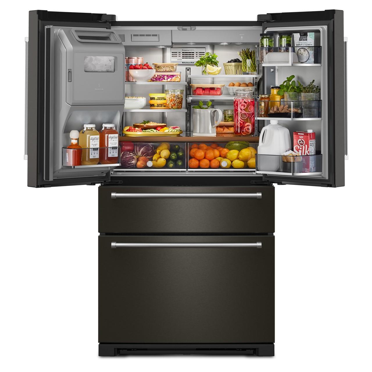 KitchenAid 36-inch French 4-Door Refrigerator with External Water and Ice Dispensing system KRMF536RBS IMAGE 2