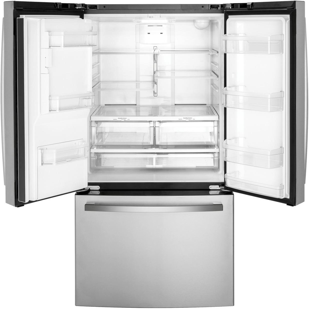 GE 36-inch, 20.6 cu.ft. Counter-Depth French 3-Door Refrigerator with Exterior Ice Maker GYE21JYMFS IMAGE 2