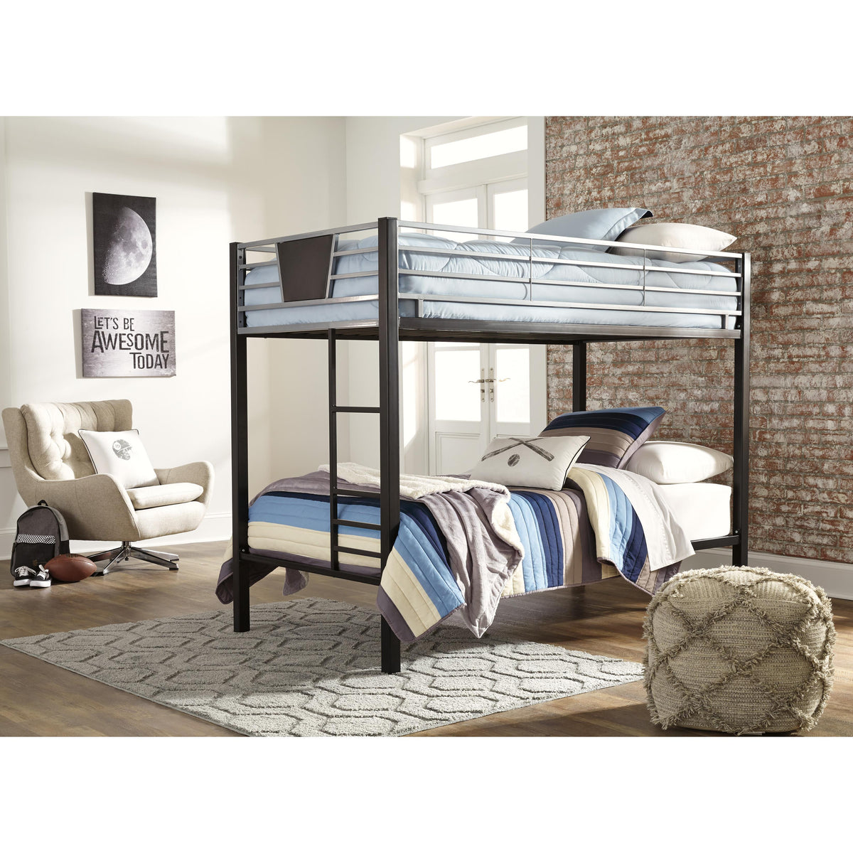 Signature Design by Ashley Dinsmore B106B8 Twin over Twin Bunk Bed wit