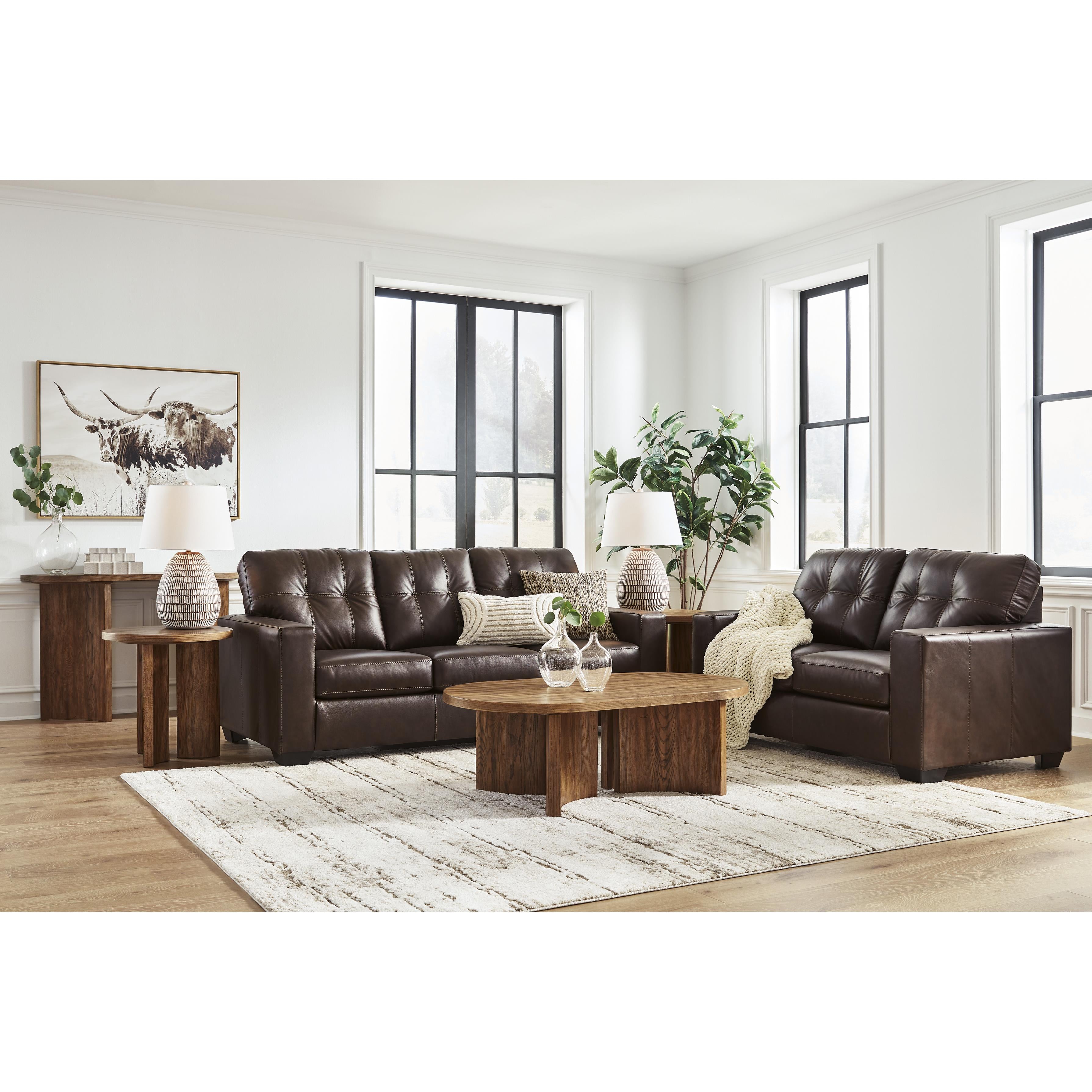 Signature Design by Ashley Santorine Stationary Leather Match Loveseat 2170635C IMAGE 14