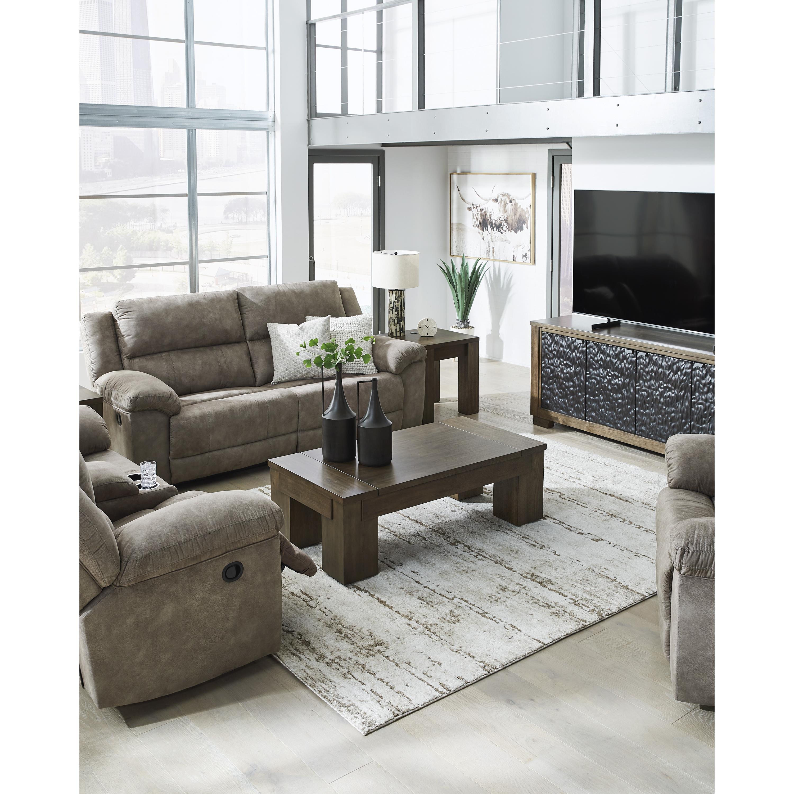 Signature Design by Ashley Laresview Reclining Fabric Loveseat with Console 3720394C IMAGE 12