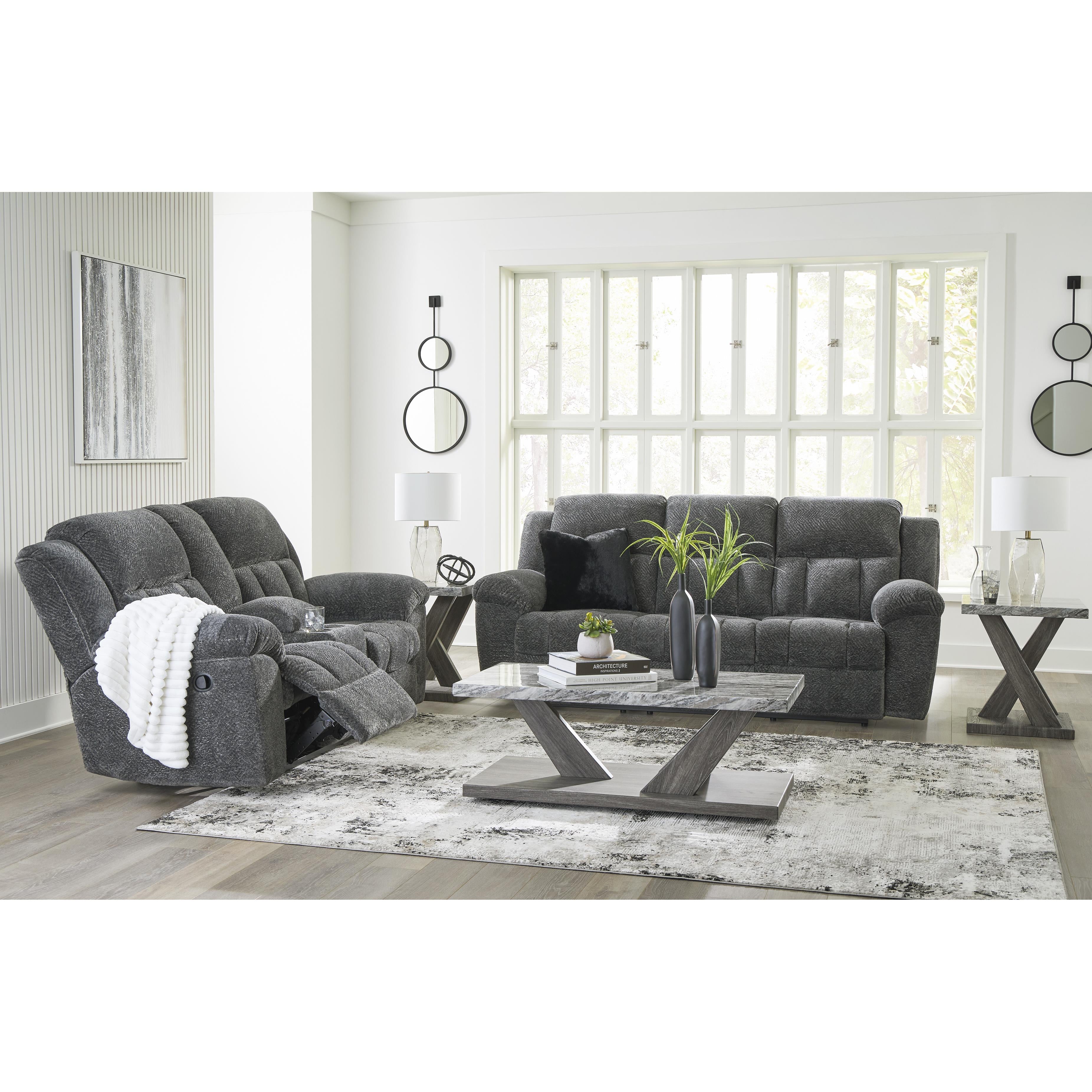 Signature Design by Ashley Frohn Reclining Fabric Loveseat with Console 3740694C IMAGE 12