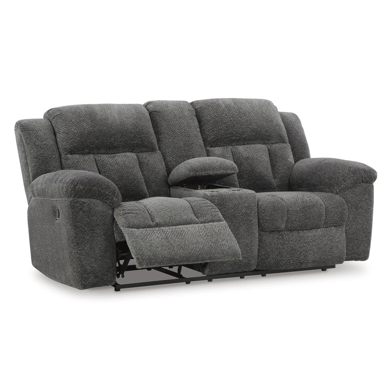 Signature Design by Ashley Frohn Reclining Fabric Loveseat with Console 3740694C IMAGE 2