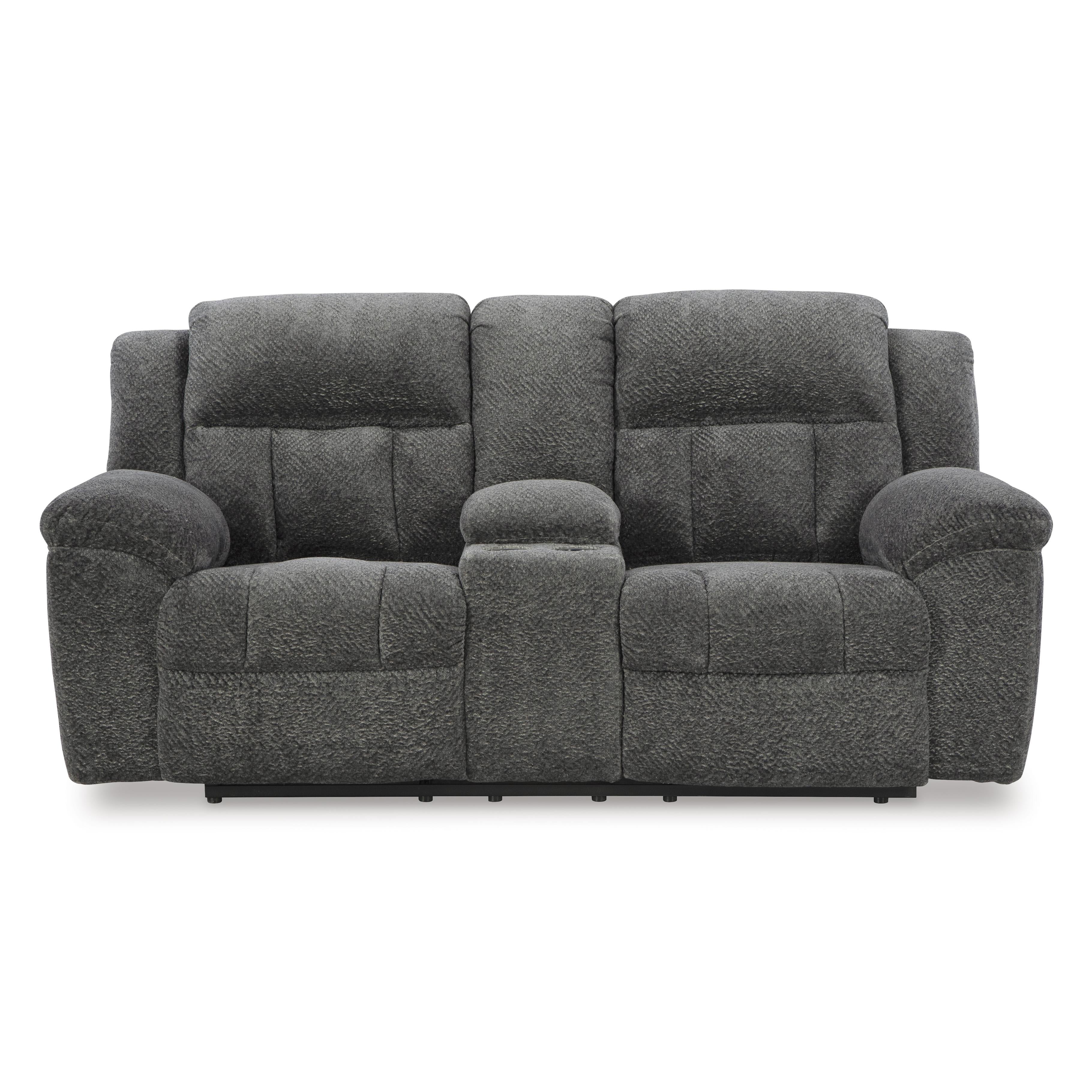 Signature Design by Ashley Frohn Reclining Fabric Loveseat with Console 3740694C IMAGE 3