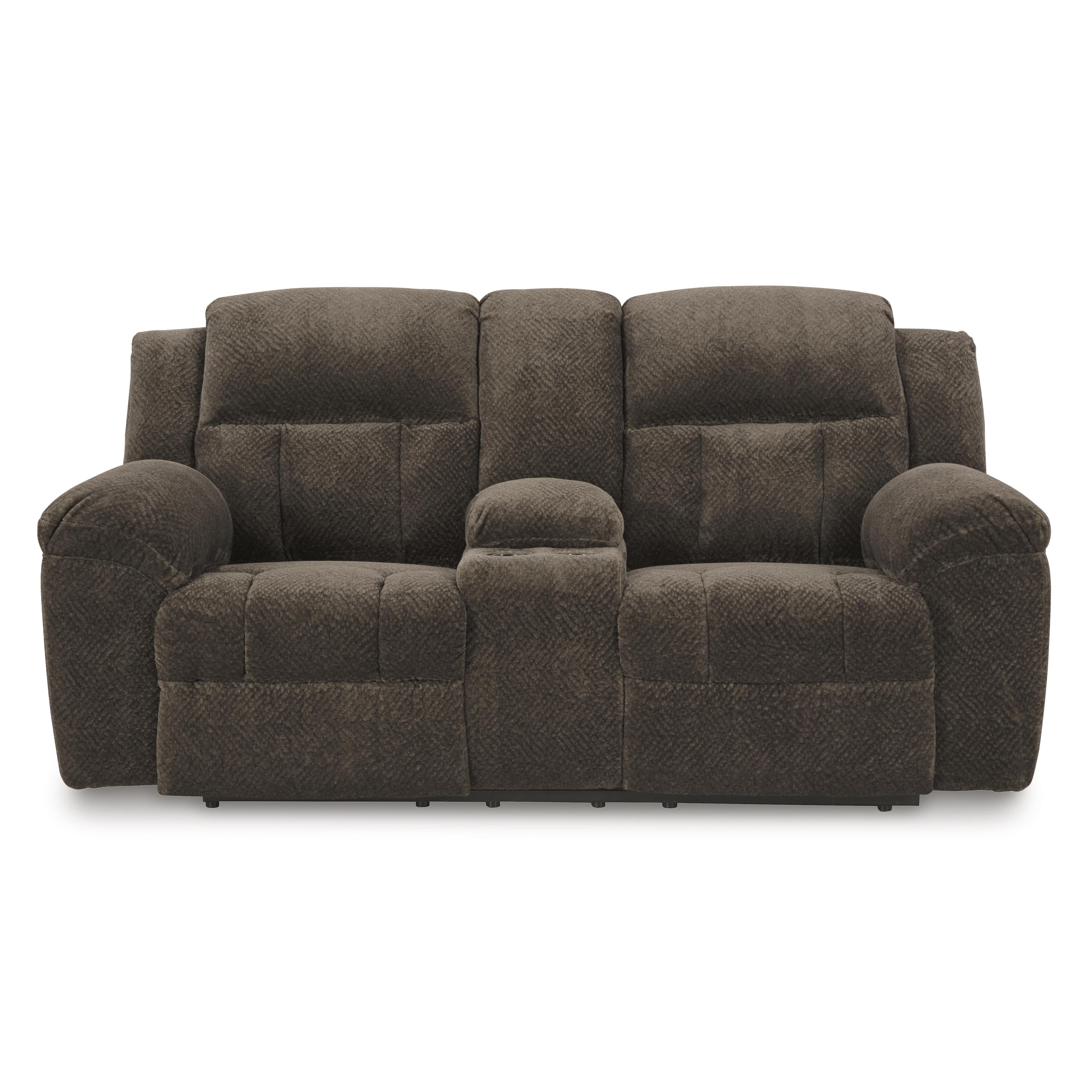 Signature Design by Ashley Frohn Reclining Fabric Loveseat with Console 3740794C IMAGE 3