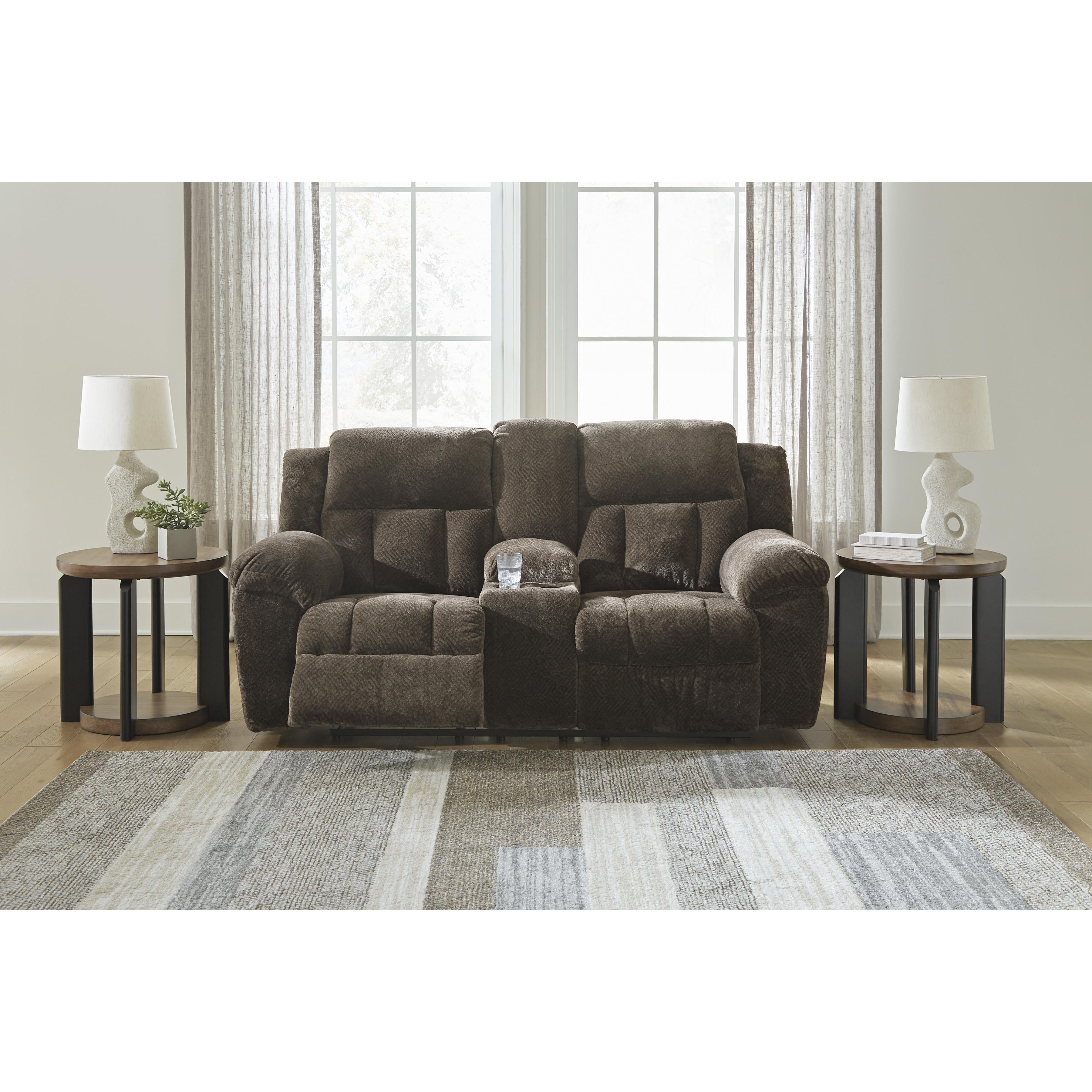 Signature Design by Ashley Frohn Reclining Fabric Loveseat with Console 3740794C IMAGE 7