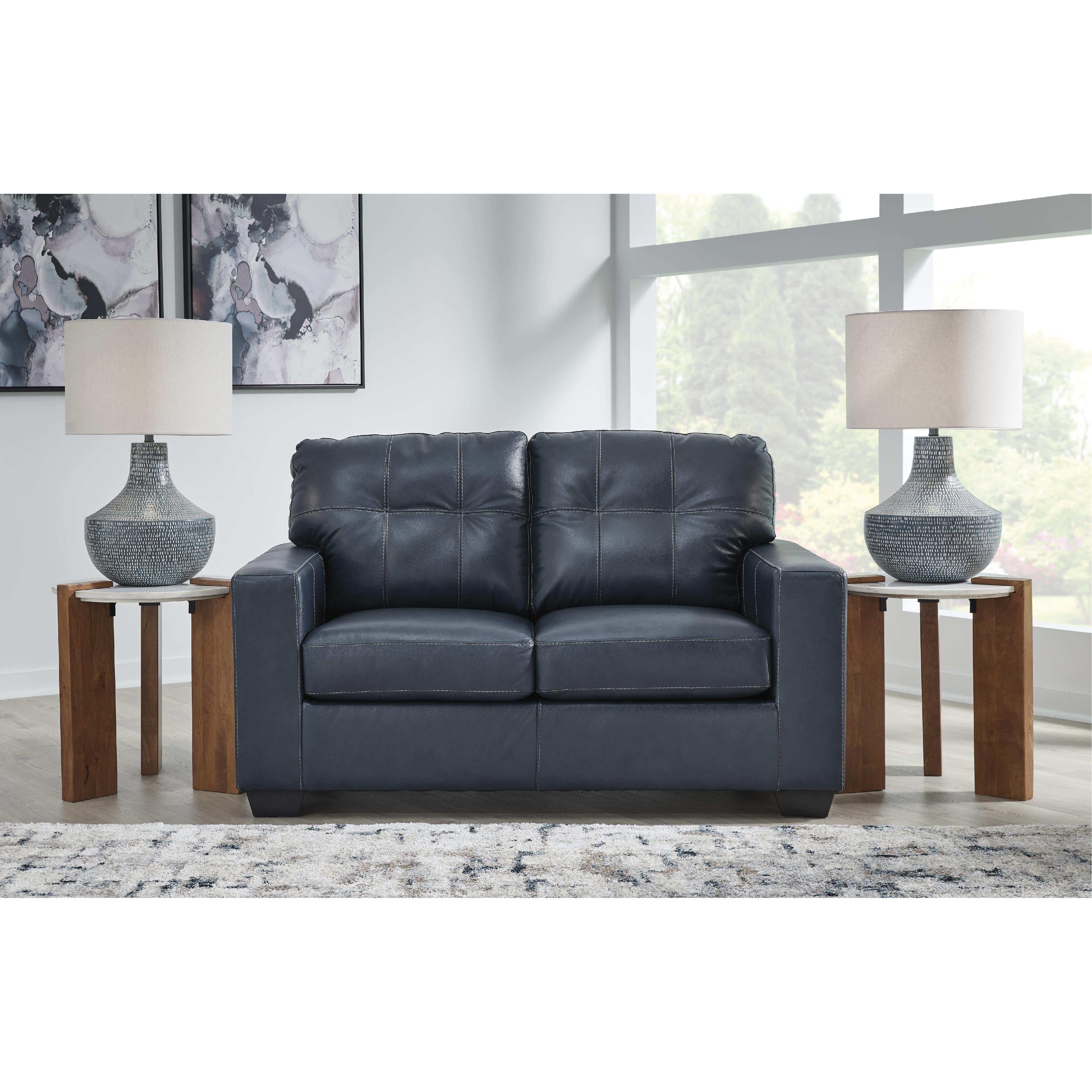 Signature Design by Ashley Santorine Stationary Leather Match Loveseat 2170735C IMAGE 4