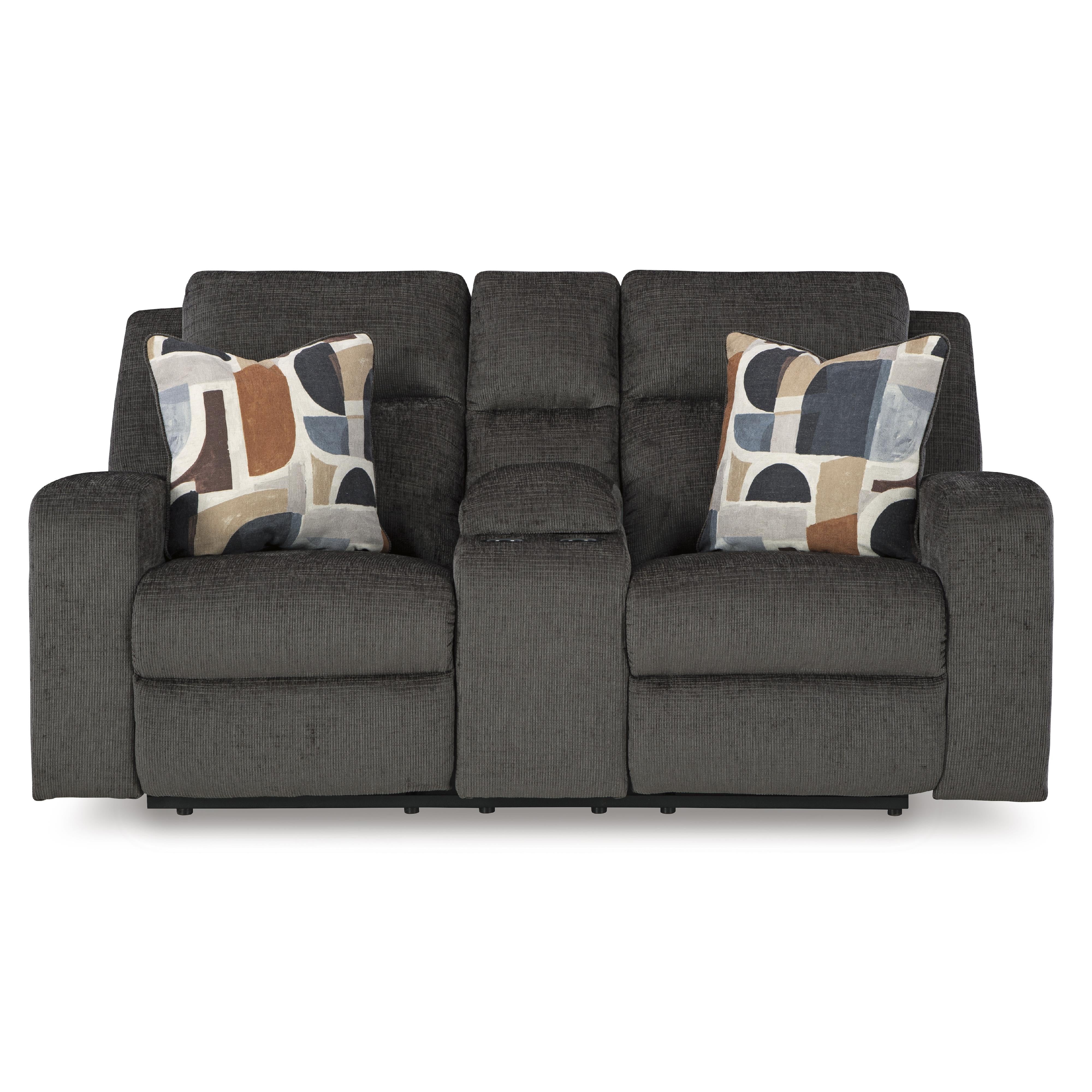 Signature Design by Ashley Kanlow Reclining Fabric Loveseat with Console 3860794C IMAGE 2