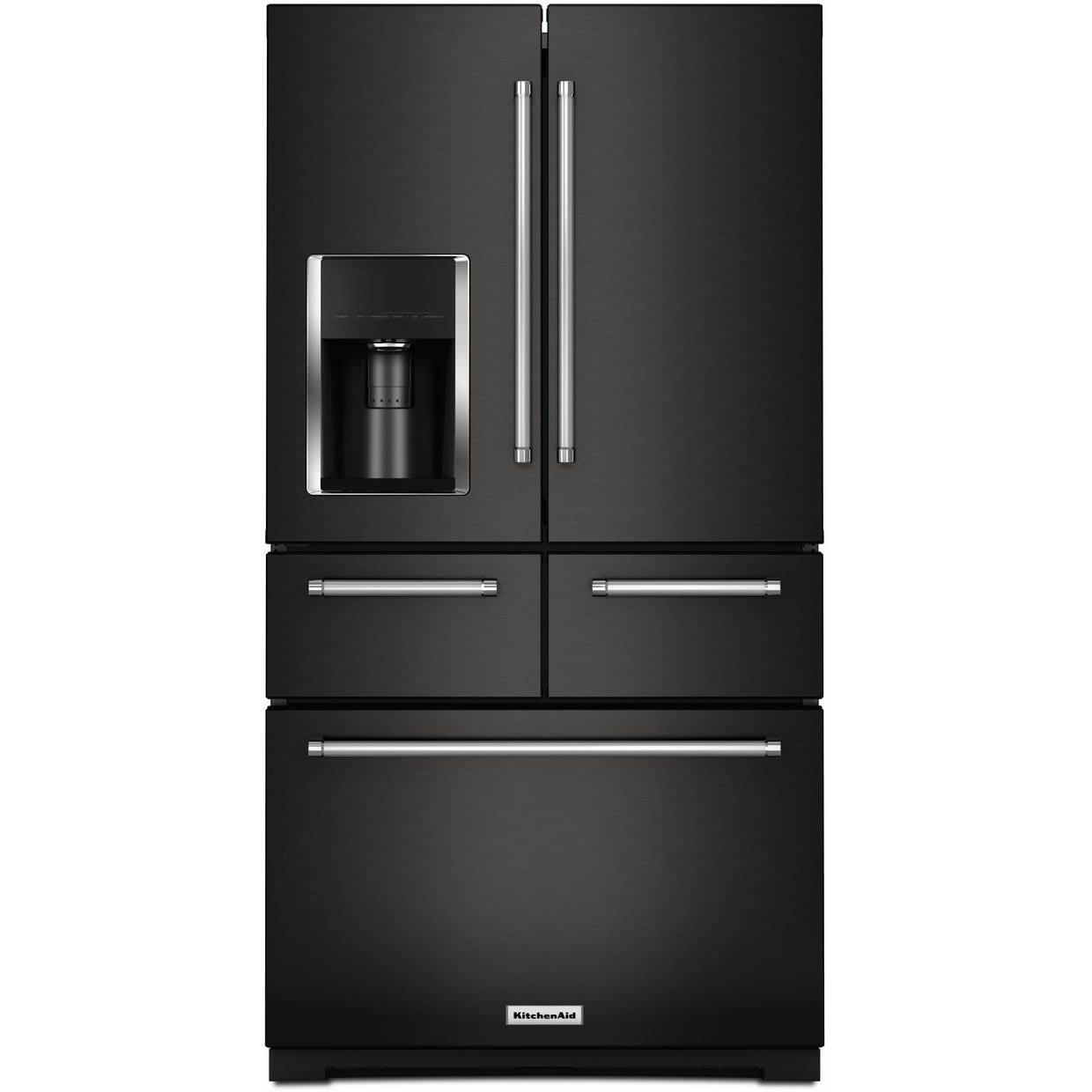 KitchenAid 36-inch, 25.8 cu. ft. French 5-Door Refrigerator with Ice and Water KRMF706EBS IMAGE 1