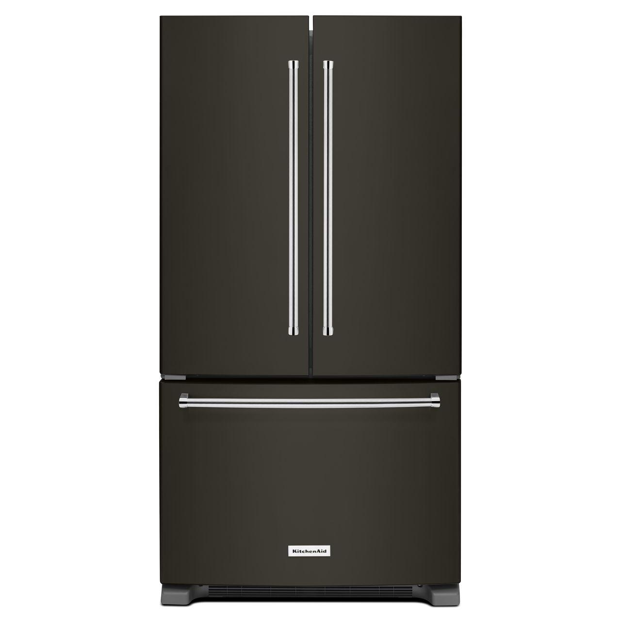 KitchenAid 36-inch, 20 cu. ft. French 3-Door Refrigerator with Interior Water Dispenser KRFC300EBS IMAGE 1