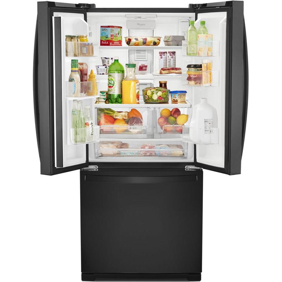 Whirlpool 30-inch, 19.7 cu.ft. Freestanding French 3-Door Refrigerator with Exterior Water Dispenser with EveryDrop® Filtration WRF560SEHB IMAGE 3