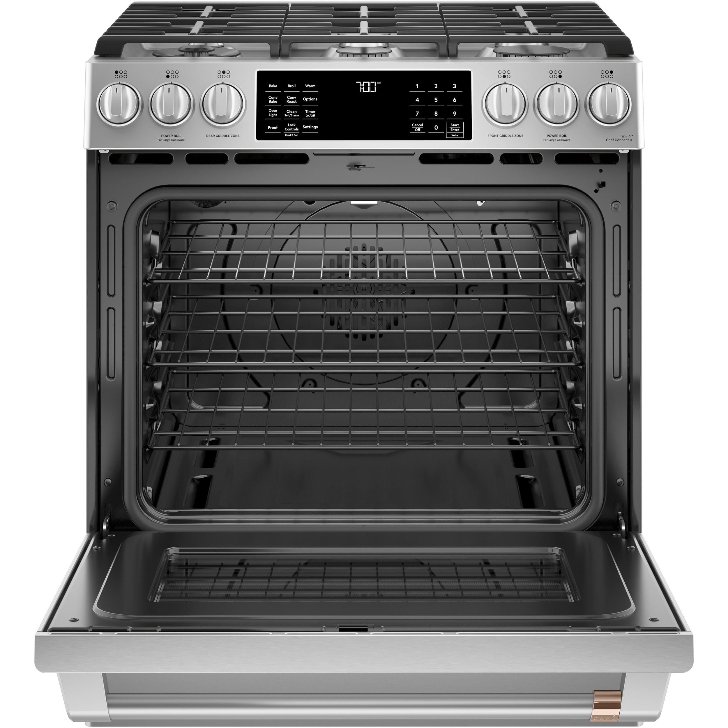 Café 30-inch Slide-in Gas Range with Convection Technology CCGS700P2MS1 IMAGE 3