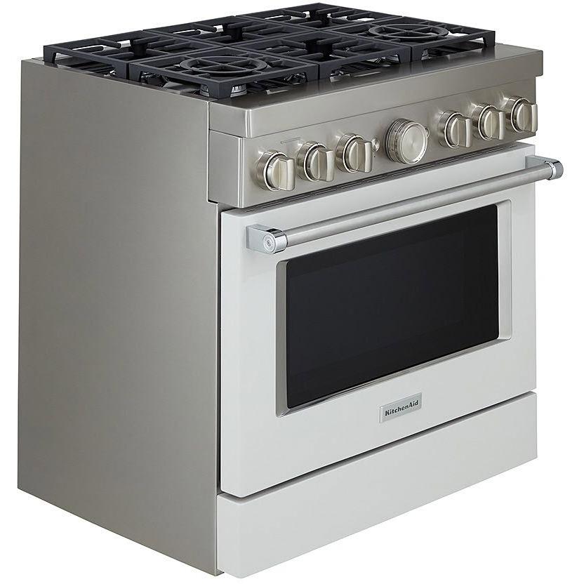 KitchenAid 36-inch Freestanding Gas Range with Even-Heat™ True Convection KFGC506JMH IMAGE 2