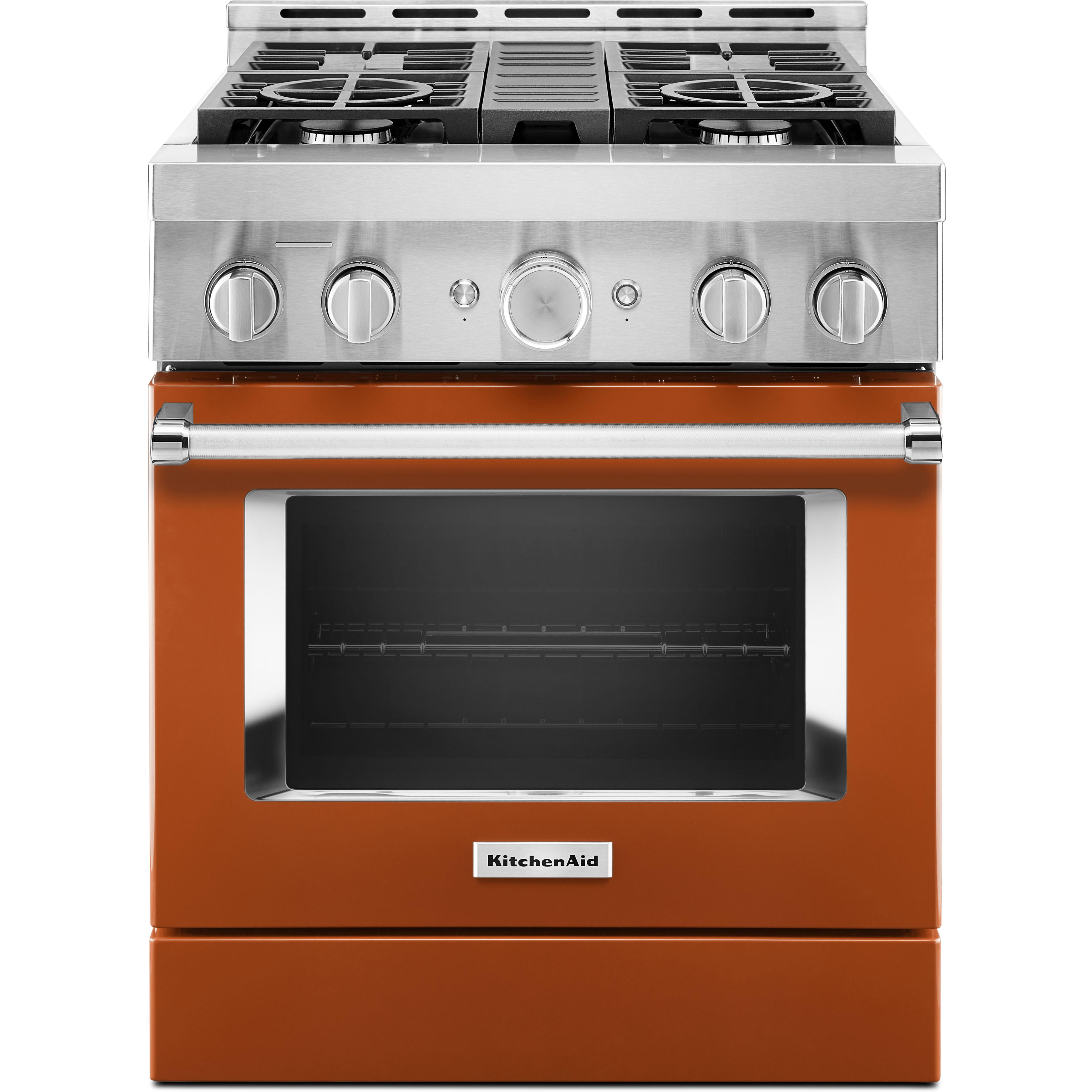 KitchenAid 30-inch Freestanding Gas Range with Even-Heat™ True Convection KFGC500JSC IMAGE 1