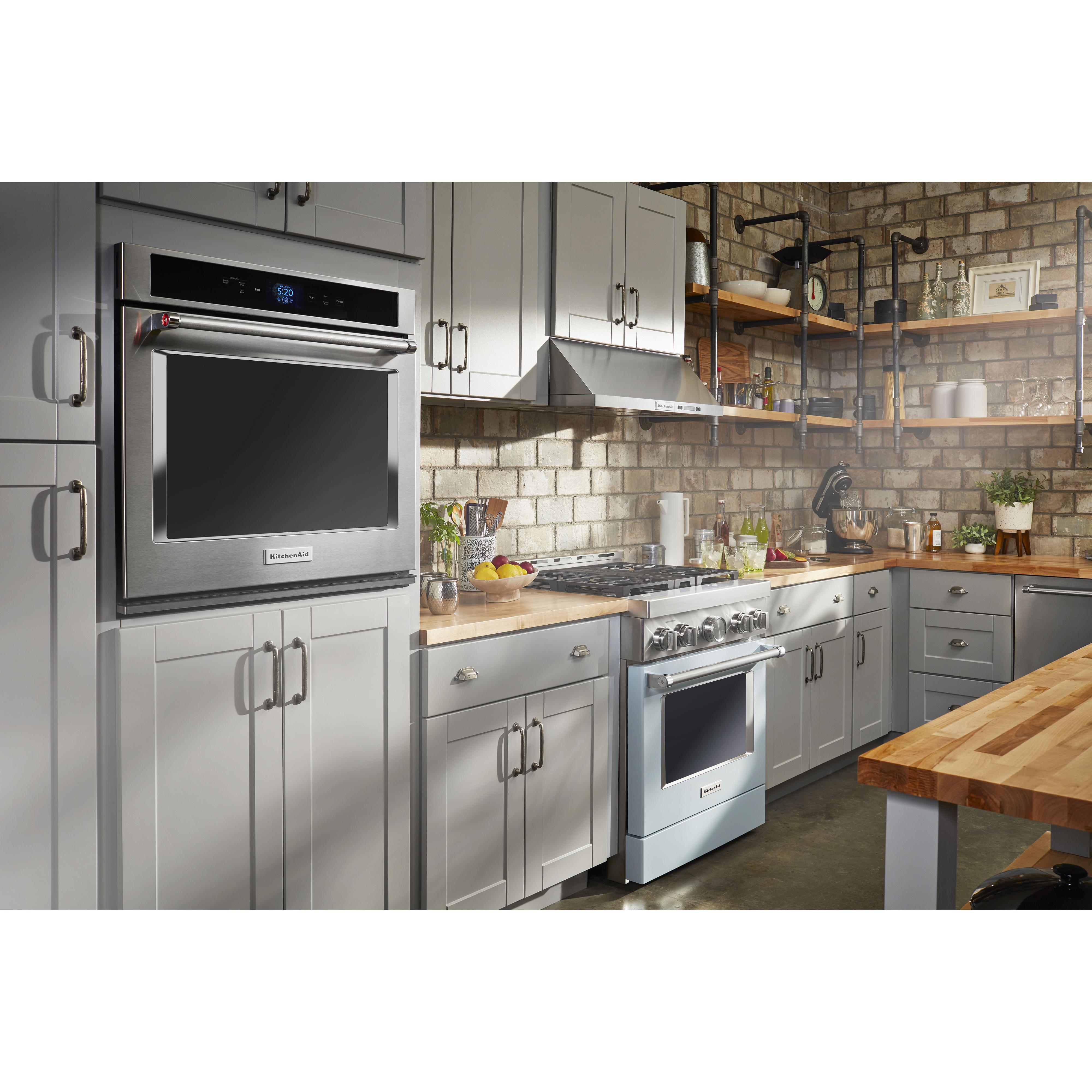 KitchenAid 30-inch Freestanding Gas Range with Even-Heat™ True Convection KFGC500JMB IMAGE 3