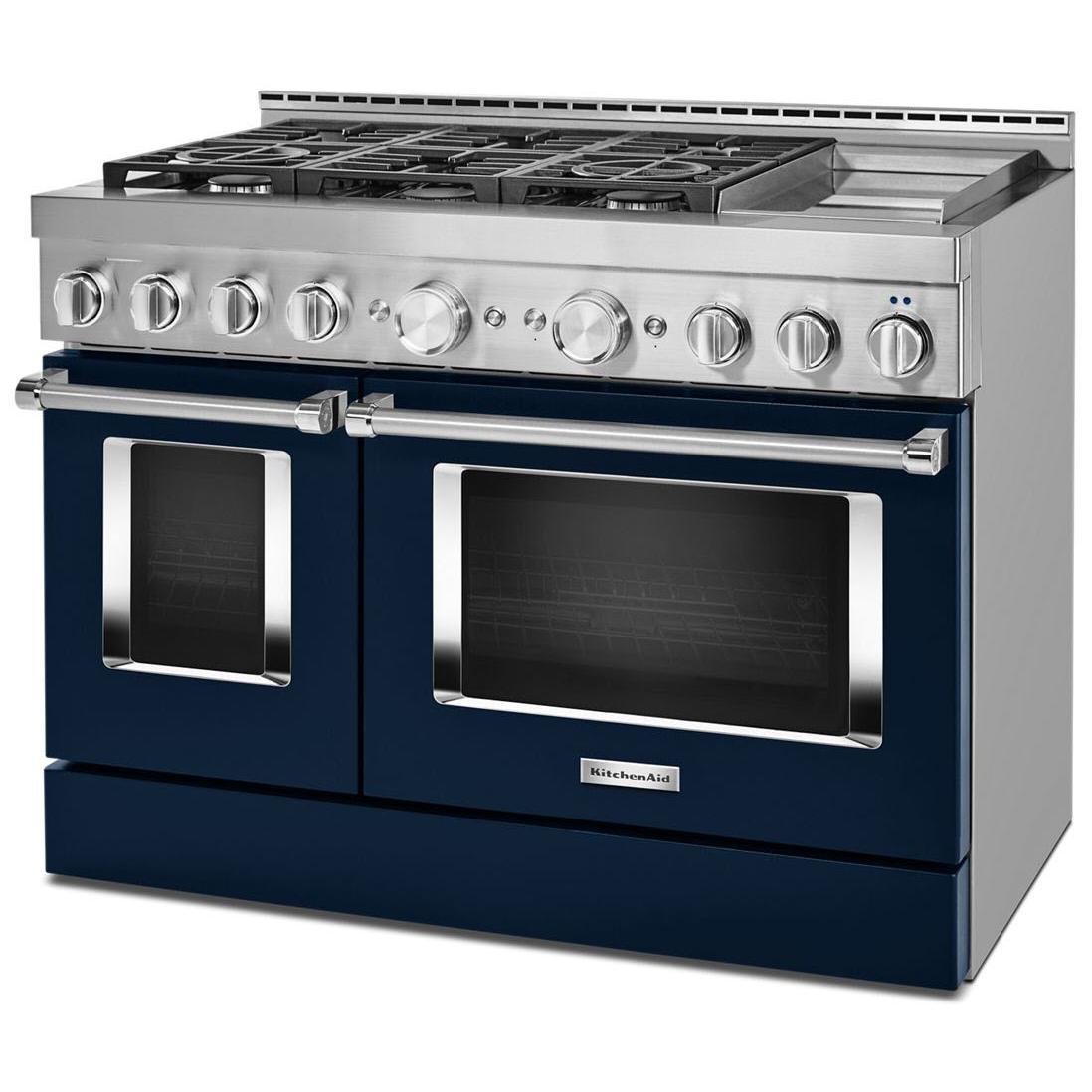 KitchenAid 48-inch Freestanding Gas Range with Even-Heat™ True Convection KFGC558JIB IMAGE 2