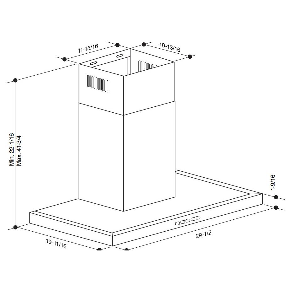 Broan 30-inch Designer Collection BWT1 Series Wall Mount Range Hood BWT1304SS IMAGE 7