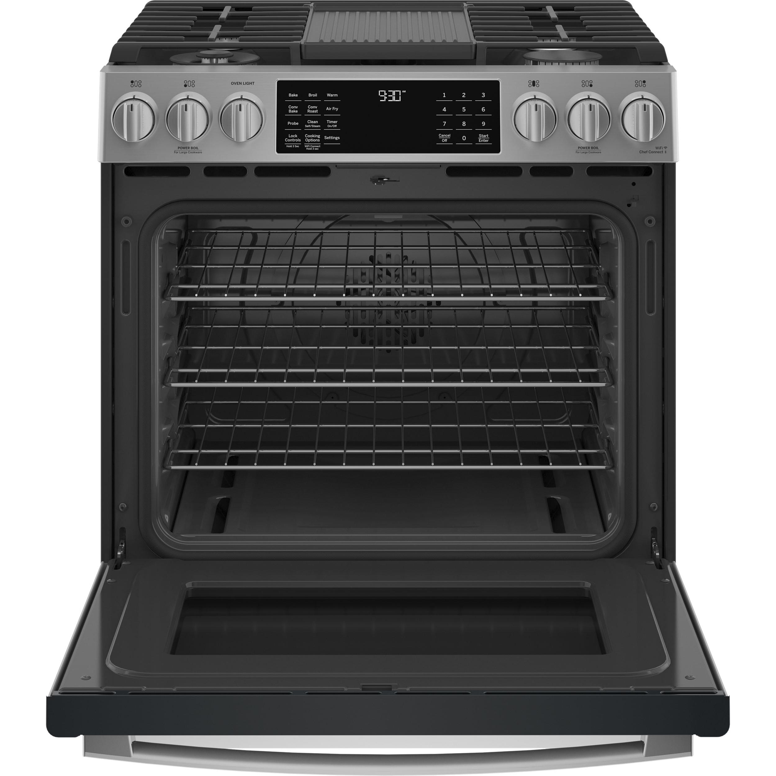 GE Profile 30-inch Slide-In Gas Range with Wi-Fi Connect PCGS930YPFS IMAGE 2