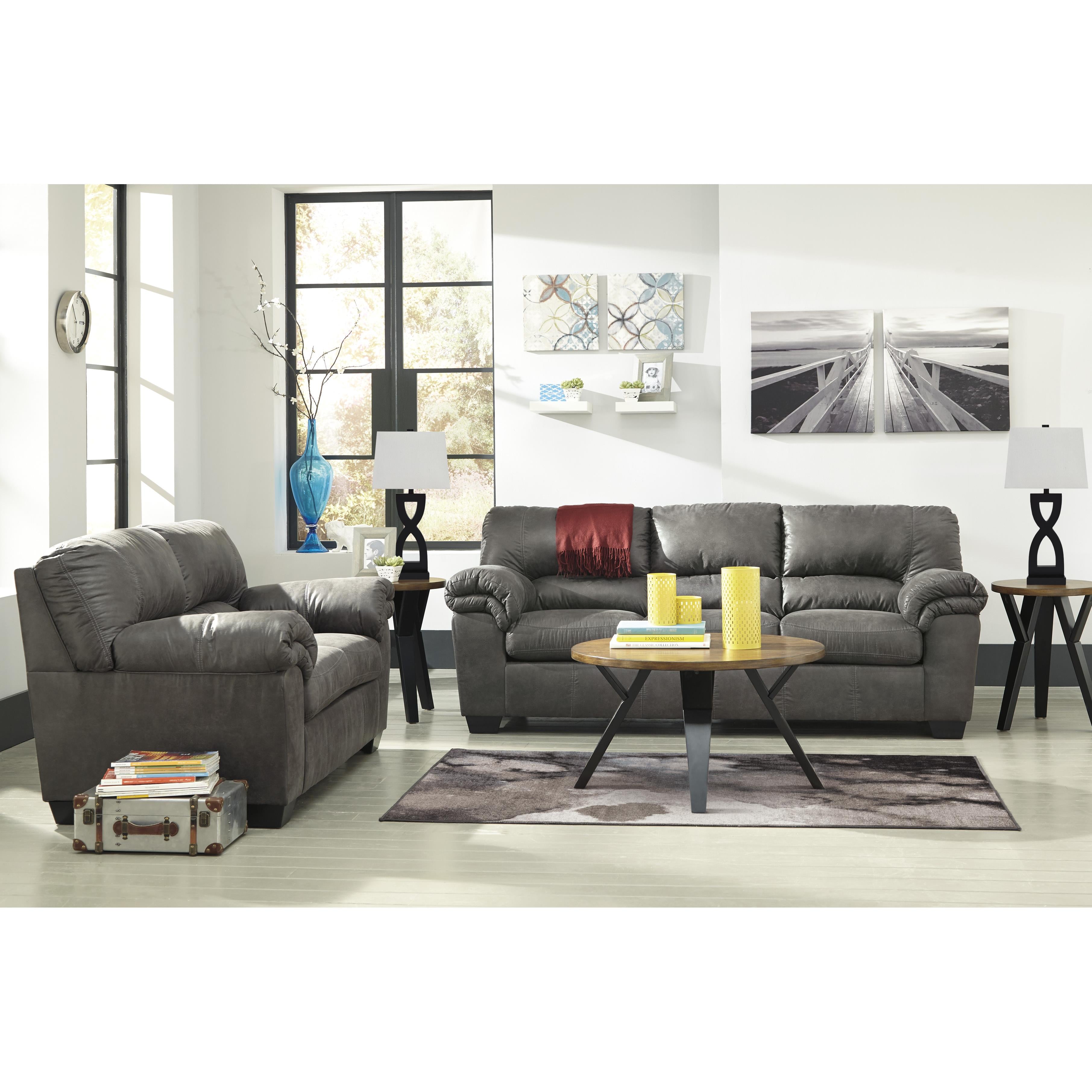 Signature Design by Ashley Bladen Stationary Leather Look Loveseat 1202135 IMAGE 4