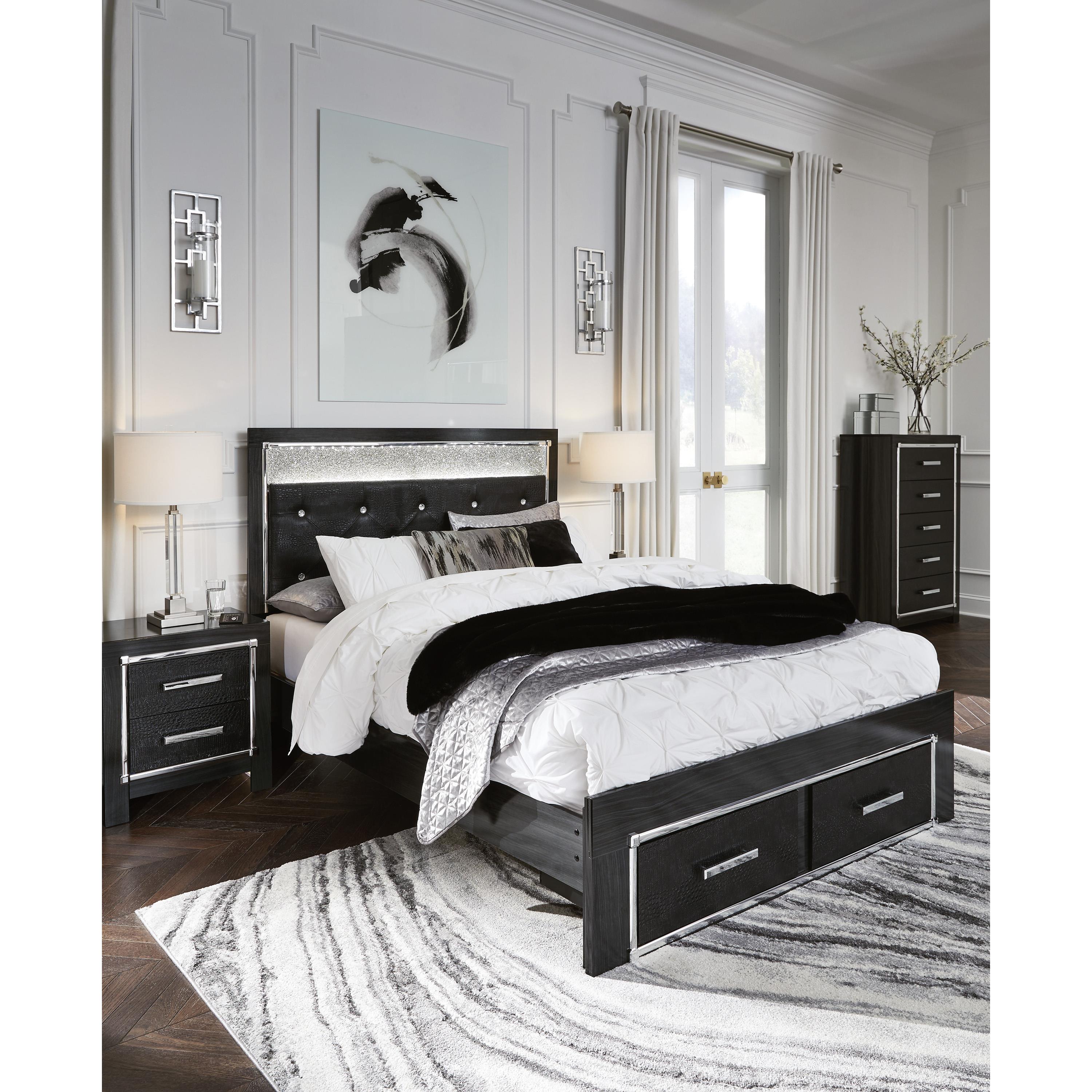 Signature Design by Ashley Kaydell Queen Upholstered Panel Bed with Storage B1420-157/B1420-54S/B1420-96 IMAGE 8